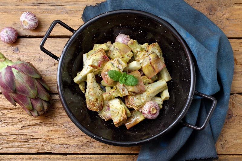 Receta de alcachofas con jamón
