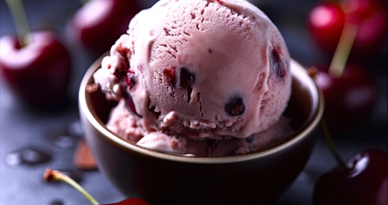 Helado de cereza casero sin lactosa