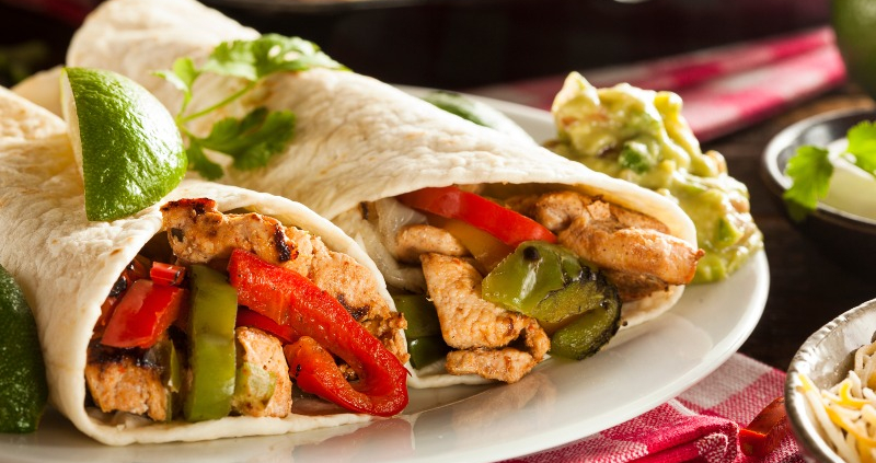 Fajitas de pavo asado