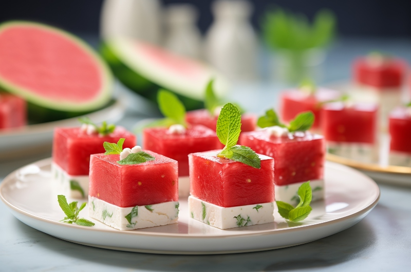 Pinchos de sandía