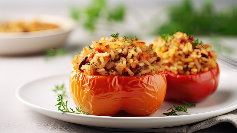 tomate relleno de arroz