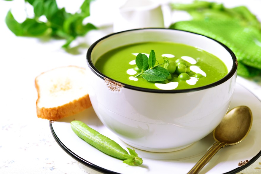crema fría de guisantes