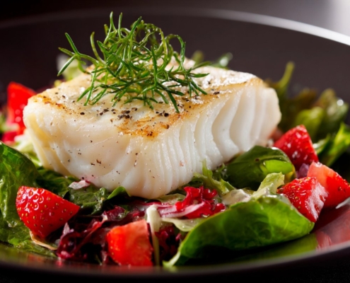 propiedades de las fresas y el bacalao